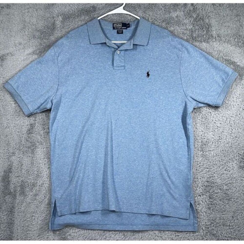 Polo Ralph Lauren Polo Shirt Adult XL Short Sleeve Blue Pony Mens Vintage